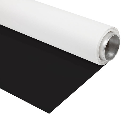 BRESSER Fond vinyle noir/blanc sur rouleau 1,35x4m