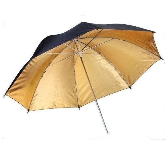 BRESSER BR-BG110 Parapluie réflecteur noir/doré 110cm