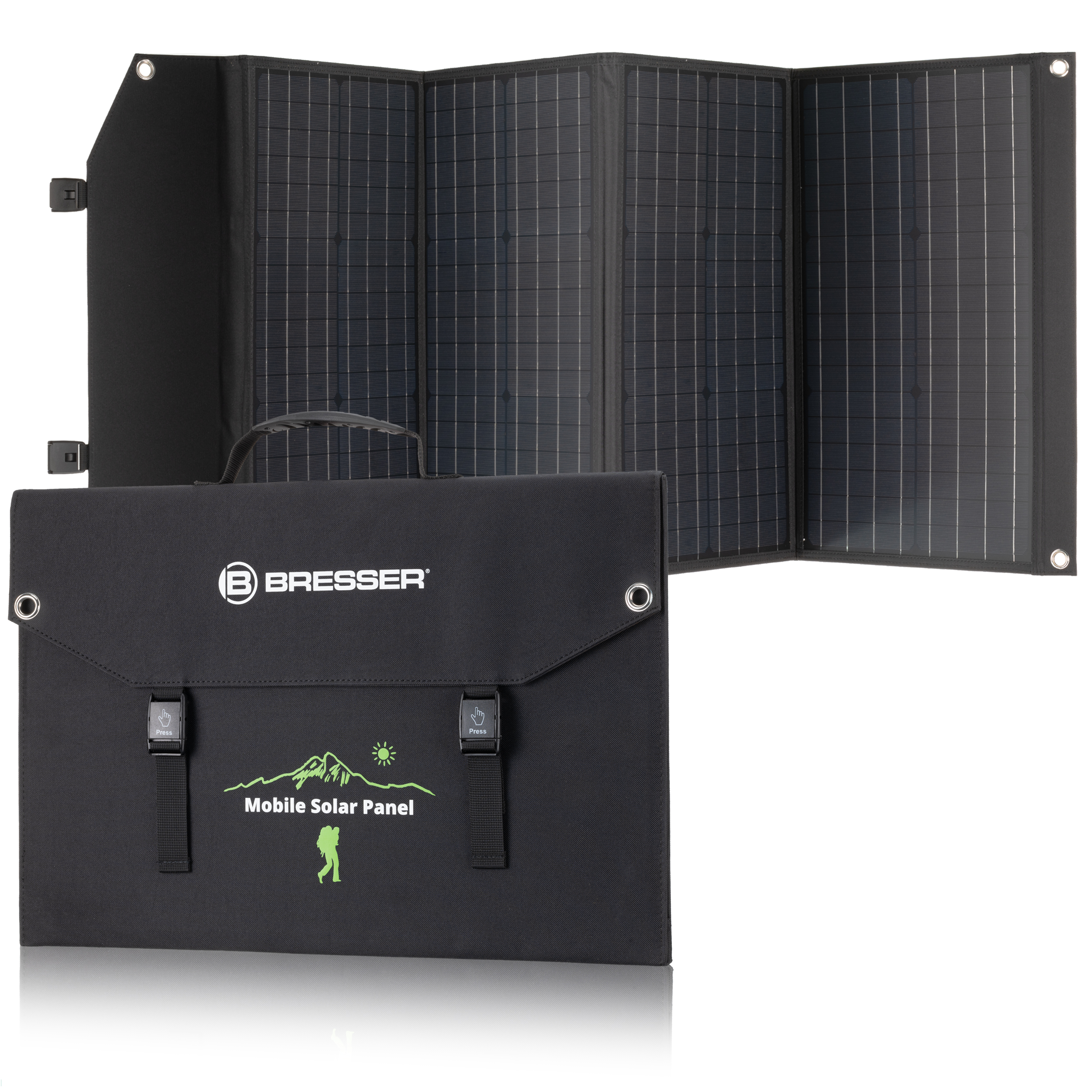 BRESSER Set Station d'alimentation 1200 watts + chargeur solaire 120 Watt 