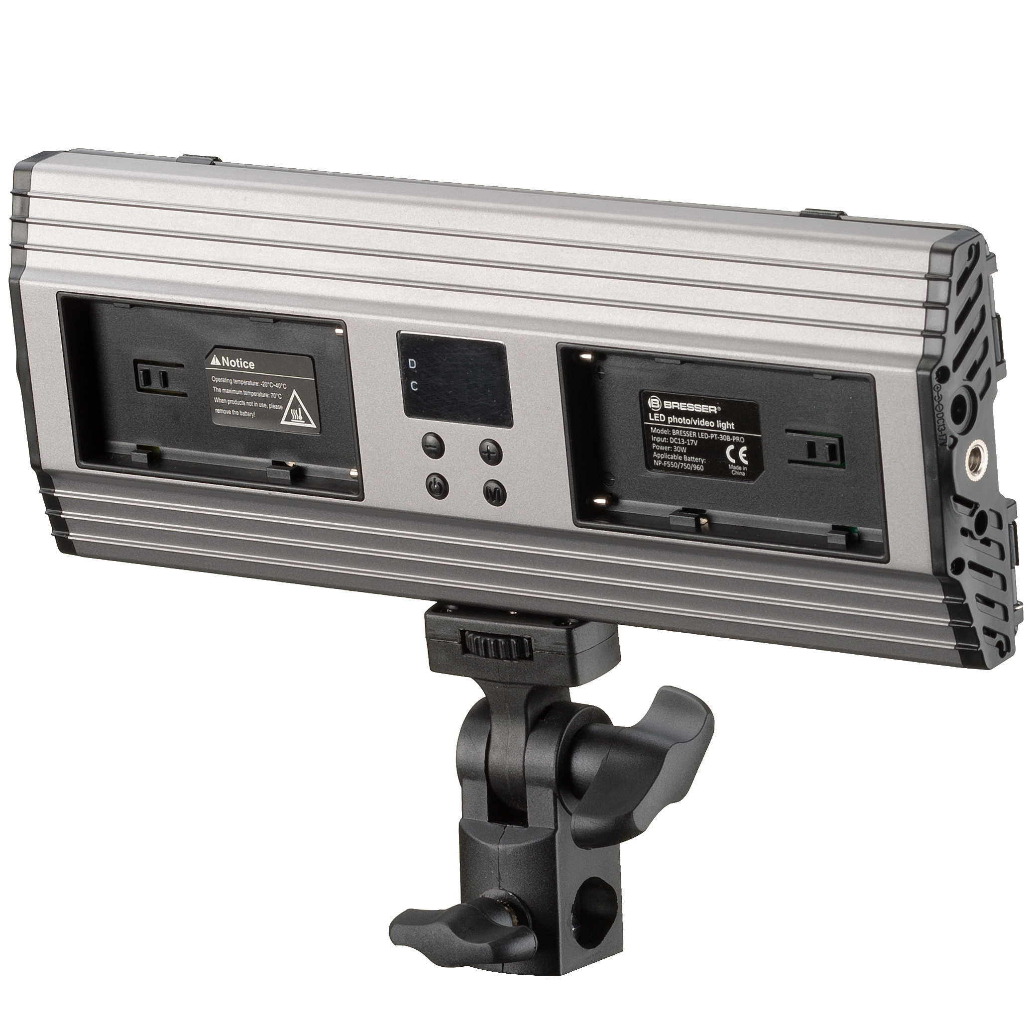 Kit de Lampes Vidéo BRESSER PT 30B-II LED Bi-Color avec Volets coupe-flux, Accumulateurs, Bloc d'Alimentation, Télécommande et Étui