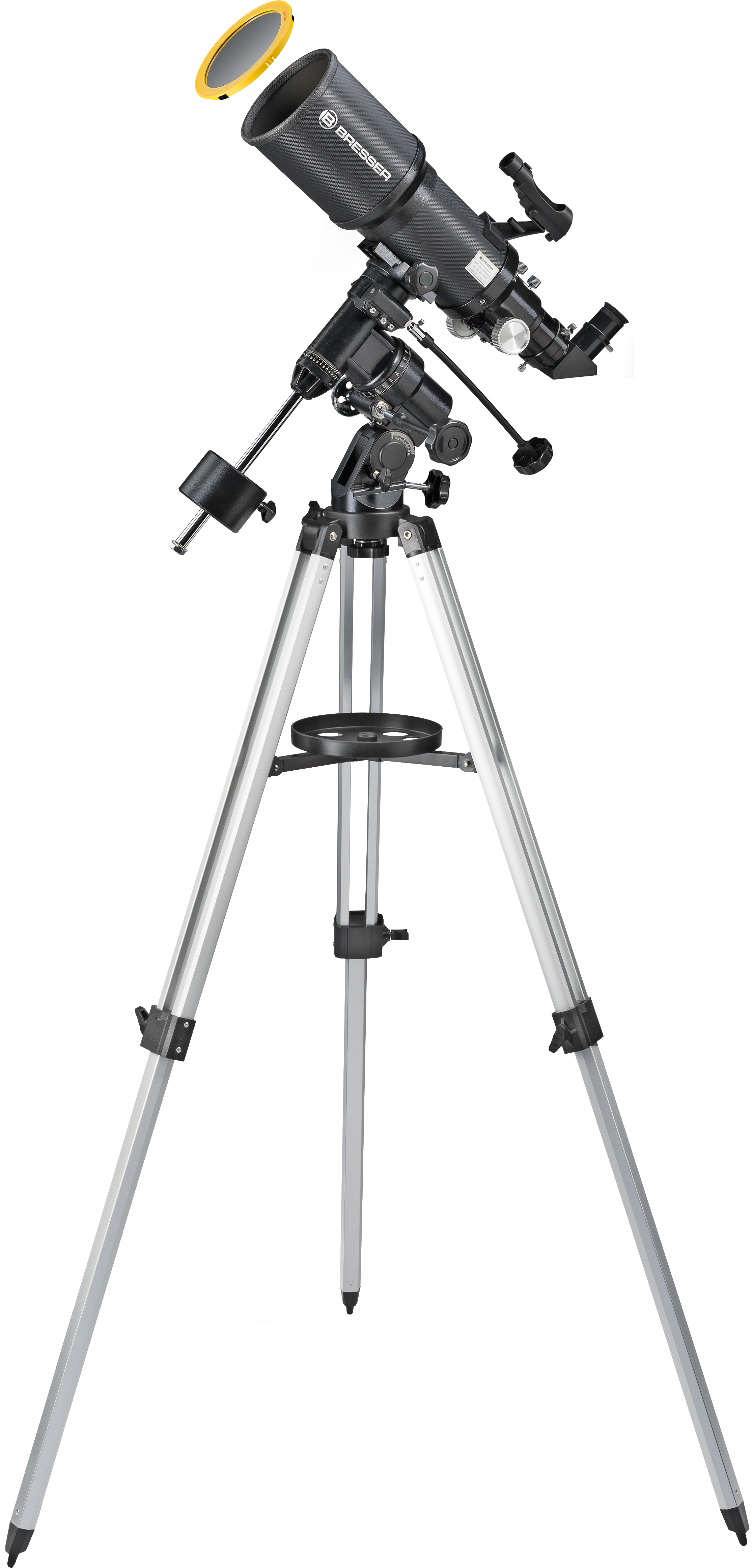 BRESSER Polaris-II 102/460 EQ3 Télescope à lentille avec adaptateur pour smartphone & filtre solaire
