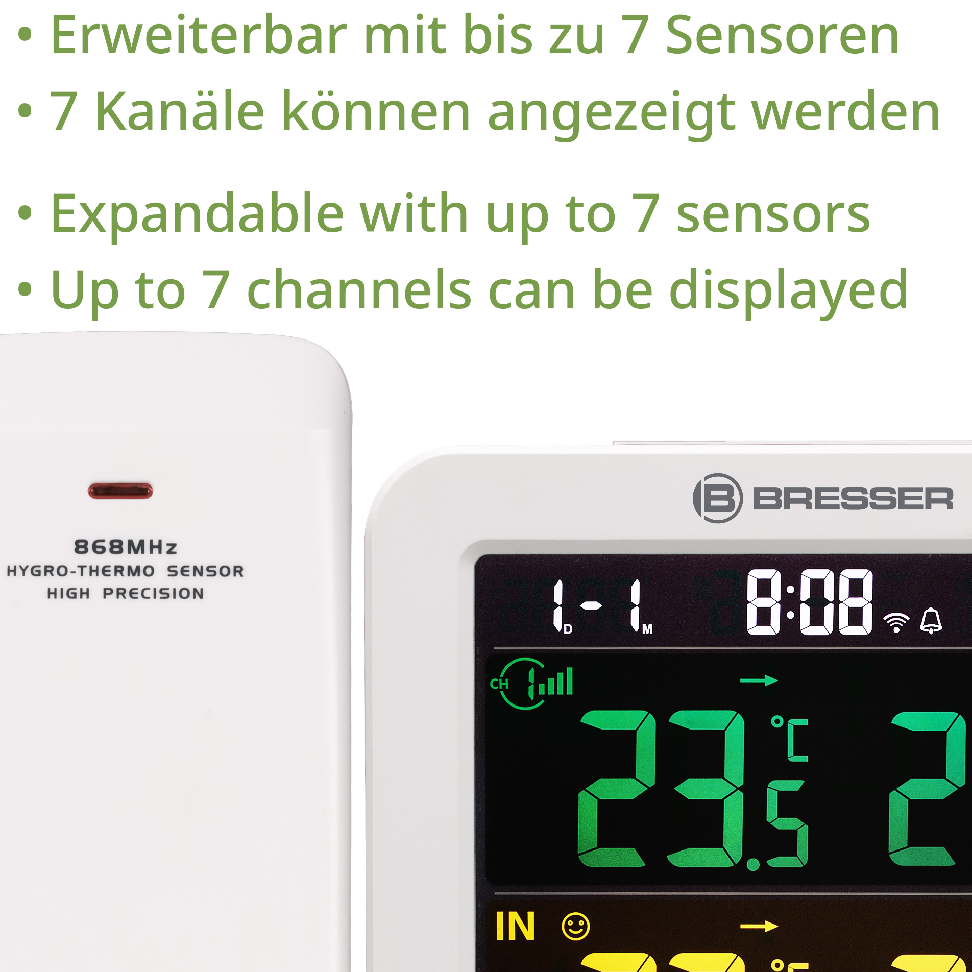 Thermomètre / Hygromètre BRESSER Tuya Smart Home à 7 Canaux