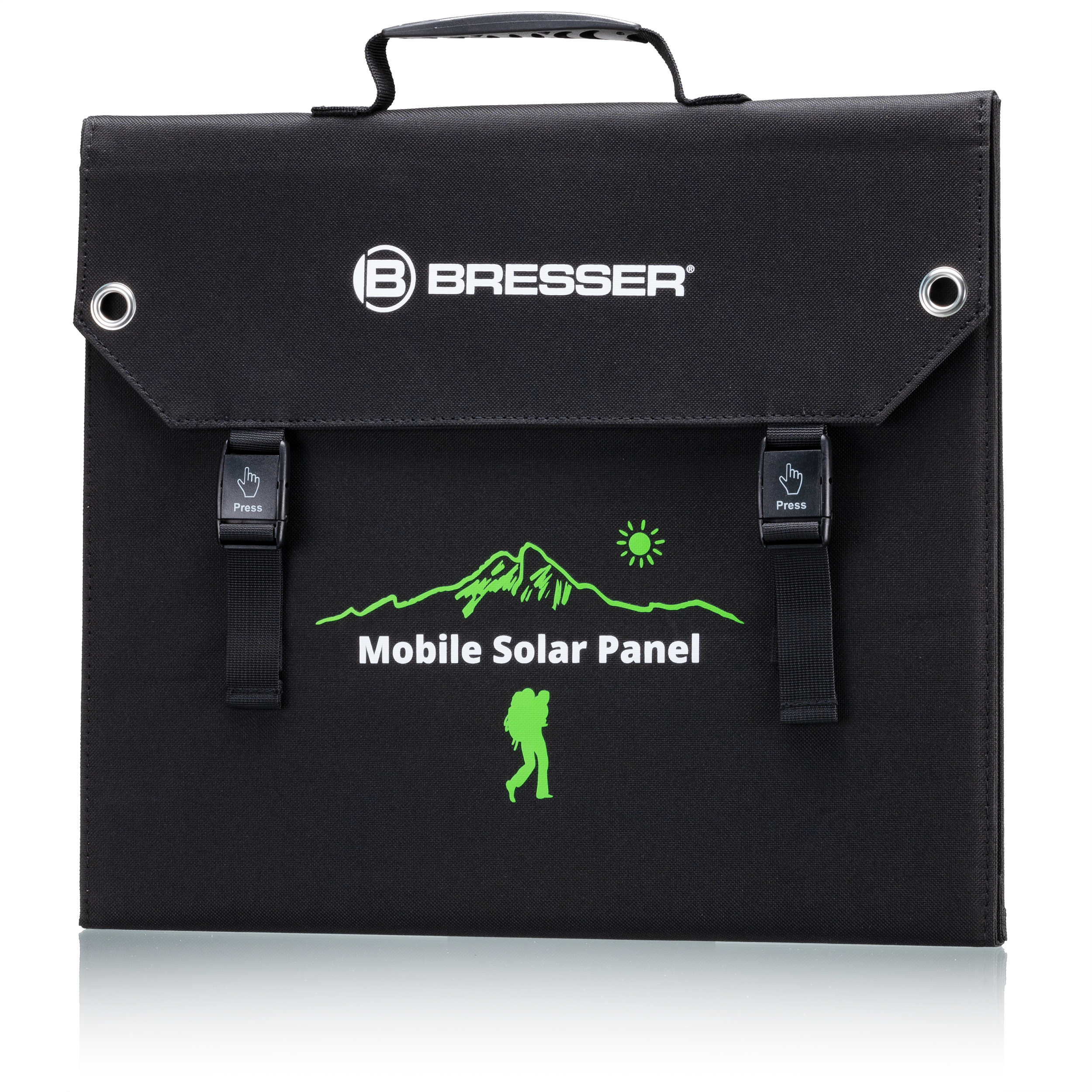 Chargeur solaire portable BRESSER 60 Watt avec port USB et connecteur d’alimentation