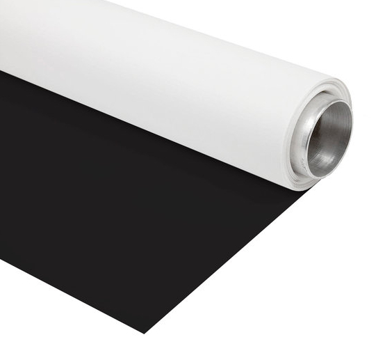 BRESSER Fond vinyle noir/blanc sur rouleau 1,35 x 6m